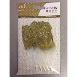 Abbellimenti Artemio - Piume glitter - Oro