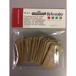 Etichette con filo in metallo Artemio  - 3x5.5 cm Kraft 