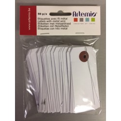 Etichette con filo in metallo Artemio  - 4x9 cm Bianco