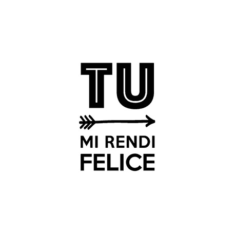 Timbro legno Impronte D'Autore - Tu mi rendi felice