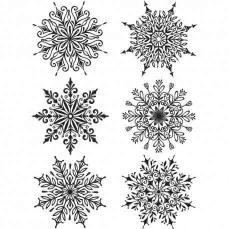 Timbro Cling Tim Holtz -  Swirly Snowflakes
