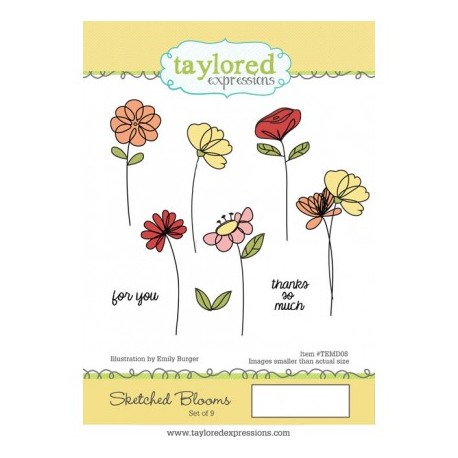 Timbri Cling Taylored Expressions - Sketched Blooms