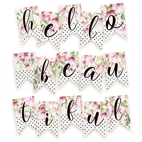 PIATEK13 - Hello Beautiful - Paper die cut garland - Hello Beautiful