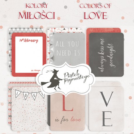 PIATEK13 - Colors of Love - Set of journaling cards 3x4"