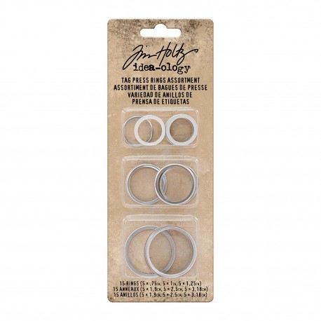 Tim Holtz - Idea-ology Collection -  Tag Press RINGS  - misure assortite