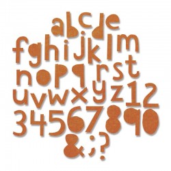 Fustella Sizzix Thinlits - Die Set  Alphanumeric, Cutout Lower - 663074