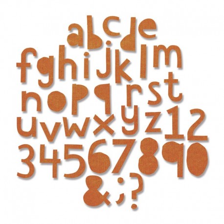 Fustella Sizzix Thinlits - Die Set  Alphanumeric, Cutout Lower