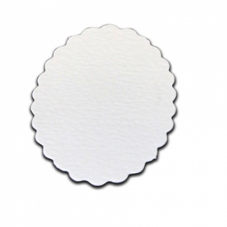 Die Cut Scallop Oval Shapes - 15 pezzi - Bianco - Stix2