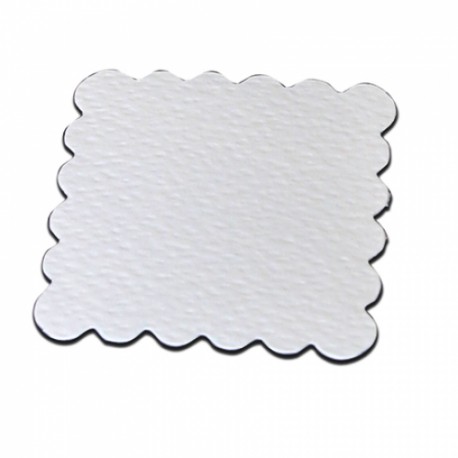 Die Cut Scallop Square Shapes - 15 pezzi - Bianco - Stix2
