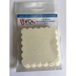 Die Cut Scallop Square Shapes - 15 pezzi - Cream - Stix2