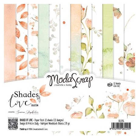 Pad Carte 6" x 6"  ModaScrap - SHADES OF LOVE