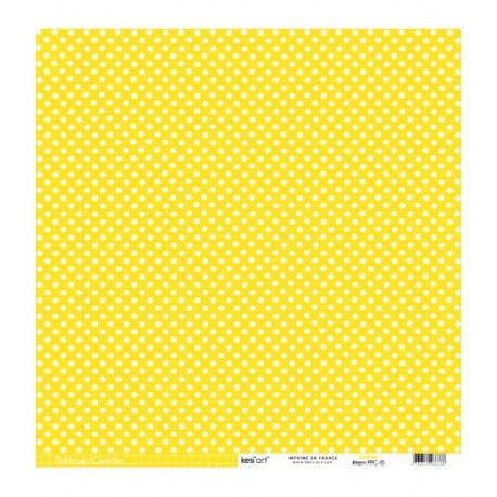 KESI'ART - Cartoncino petits pois - Jaune - PPC-15