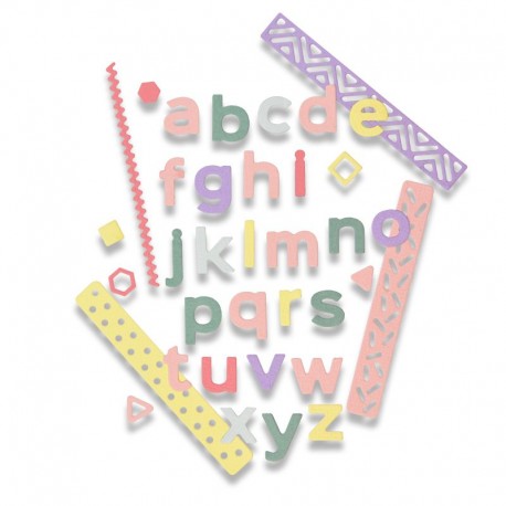 Fustella Sizzix Thinlits - Pop Art Lowercase