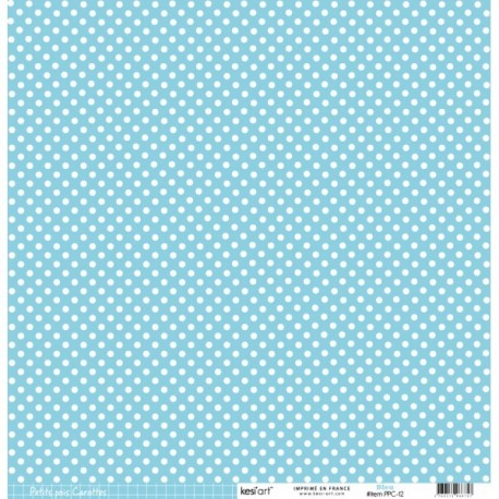 KESI'ART - Cartoncino petits pois - Bleu - PPC-12