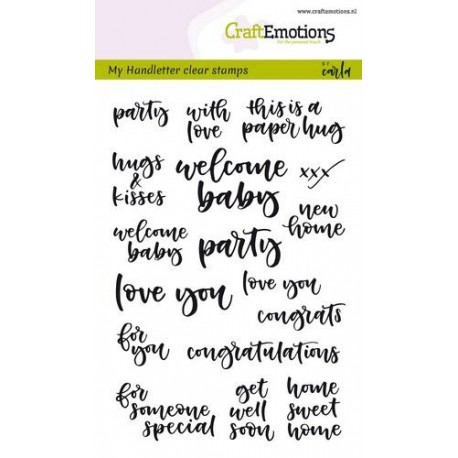 Timbro Clear CraftEmotions - handletter - card moments