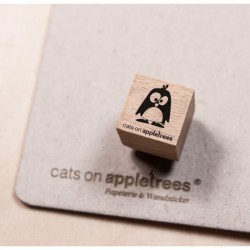 Cats on appletrees - Mini Timbro Legno - Pinguin Oscar - 2859