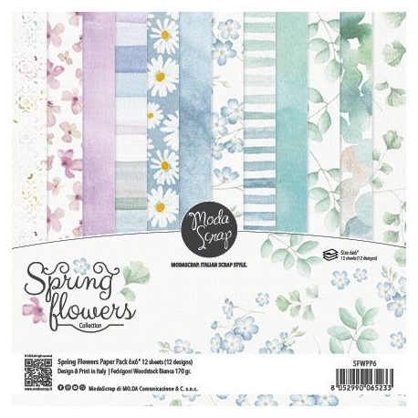 ModaScrap- Kit Collezione Spring Flowers - 6x6"