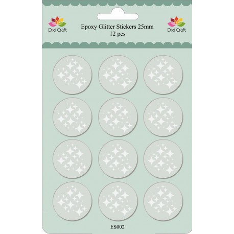 Dixi Craft - Abbellimenti - Epoxy Stickers glitterati 25 mm