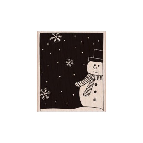 Hero Arts - Timbro legno - Snowman and Snowflakes