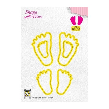 Nellie Snellen - Fustella - 3x Baby feet