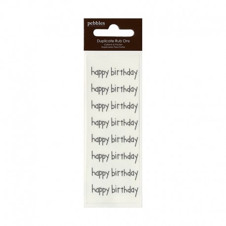 Pebbles - Duplicate Rub Ons - Happy Birthday