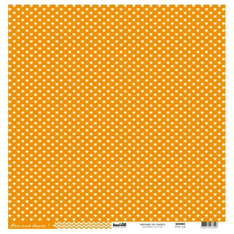 Kesi'Art - Cartoncino 12x12 " coeur - Orange