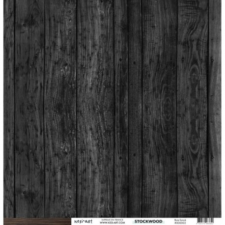 Kesi'Art - Cartoncino 12x12" Stockwood - Bois fonce