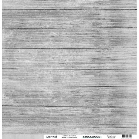 Kesi'Art - Cartoncino 12x12" Stockwood - Bois gris clair