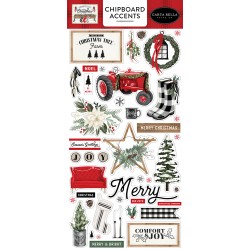 Carta Bella - Chipboard Accents Stickers - Farmhouse Christmas