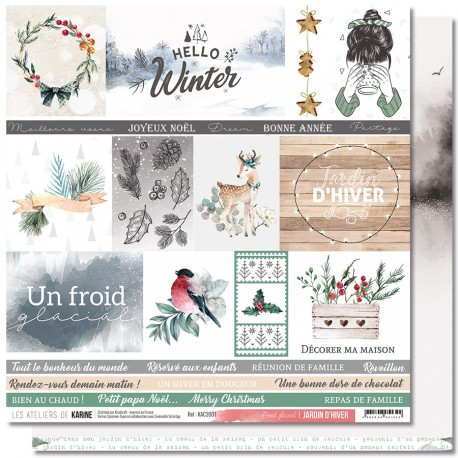 Les Ateliers de Karine - Carta Jardin d'Hiver 12x12" - 01