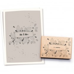 Cats on appletrees - Timbro Legno - Label Stamp - flowers 2