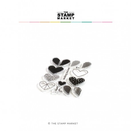 The Stamp Market - Timbri Clear - HEAPS OF HEARTS