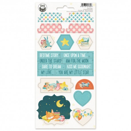 P13 - Chipboard sticker sheet - Good Night 03