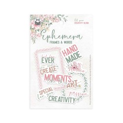 P13 - Paper die cut Ephemera Frames and Words - Let your creativity bloom