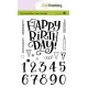 CraftEmotions - Timbri Clear - Happy Brithday & numbers