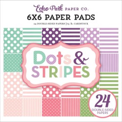 Paper Pads 6"X 6" Echo Park  - Dots & Stripes - Little Girls
