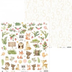 P13 - Carte WOODLAND CUTIES 07 - 12x12" - P13-WDC-07