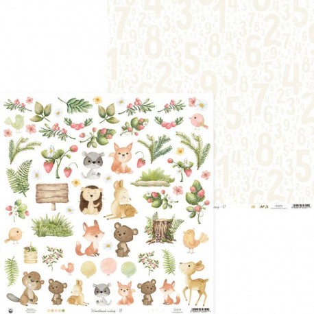P13 - Carte WOODLAND CUTIES 07 - 12x12" - P13-WDC-07