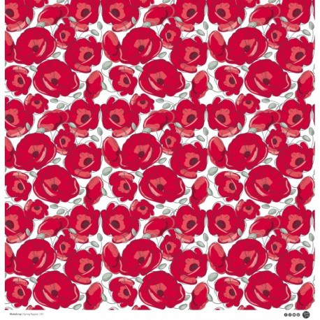 Carta ModaScrap - 12"x 12" SPRING POPPIES - FOGLIO 01