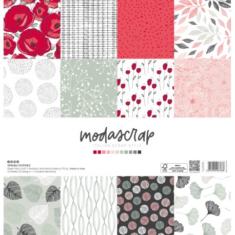 MODASCRAP - KIT CARTE - SPRING POPPIES -12X12" - SGPPP12