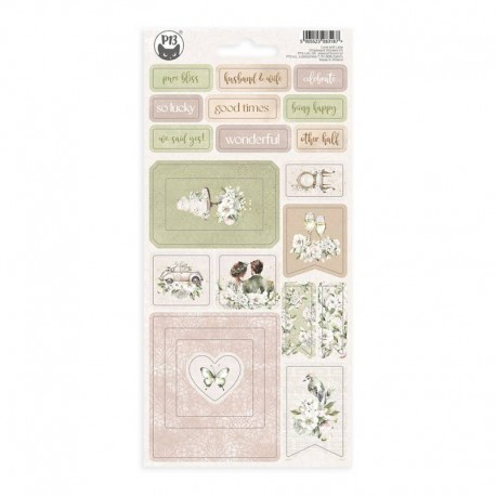 P13 - Chipboard sticker sheet - Love and Lace 01