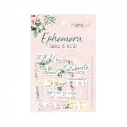 P13 - Paper die cut Ephemera Frames and Words - Flowerish