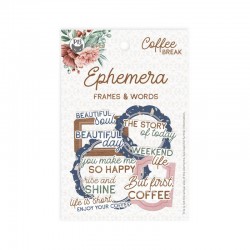 P13 - Paper die cut Ephemera Frames and Words - Coffee break