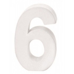 Glorex - Numero in Cartone Bianco - 6