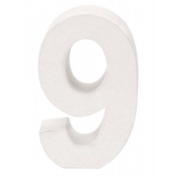 Glorex - Numero in Cartone Bianco - 9