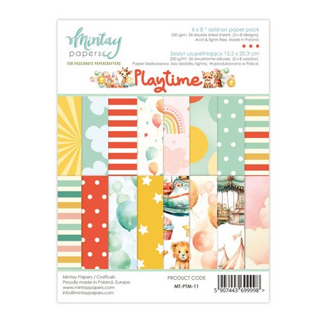 Mintay Papers - PLAYTIME, Add-On Paper Pack (6"x8") - MT-PTM-11