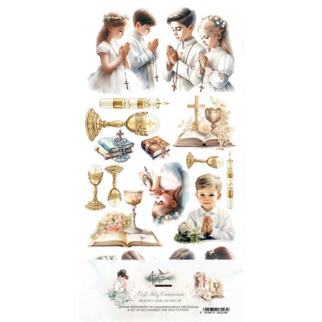 ART ALCHEMY - ETICHETTE DA RITAGLIARE 12"X6" - FIRST HOLY COMMUNION