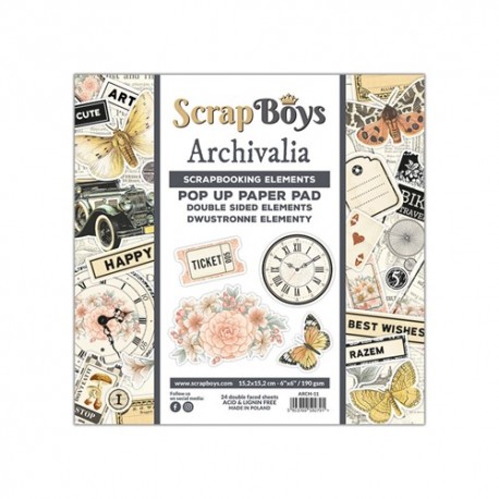 SCRAPBOY - PAD CARTE 6" X 6" - ARCHIVALIA