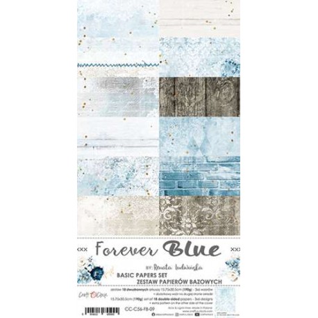 CRAFT O'CLOCK - PAD CARTE 15X30.5 - FOREVER BLUE - CC-C56-FB-09