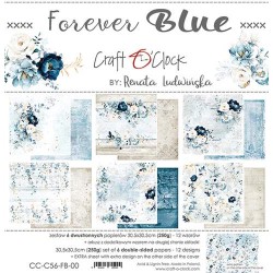CRAFT O'CLOCK - PAD CARTE 30.5X30.5 - FOREVER BLUE - CC-C56-FB-00